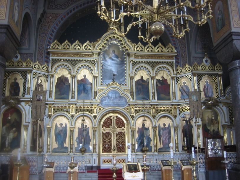 Inside the Orthodox cathedral. 
