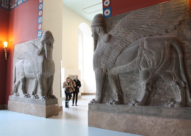 Two Lamassu in the Assyrian room.