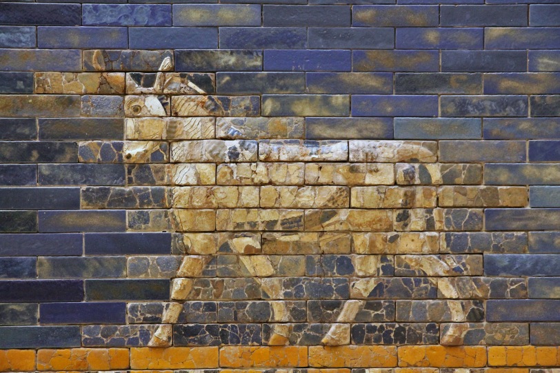 Detail of a bas-relief aurochs.